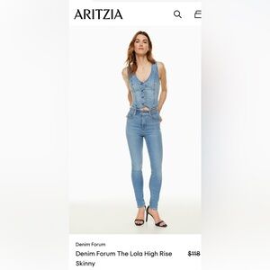 Denim Forum by Aritzia  Light Blue Ankle Jeans